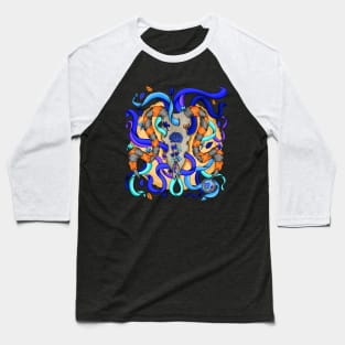 The Ram - Día De Los Muertos - Natures Colors - Ram Skull Head Baseball T-Shirt